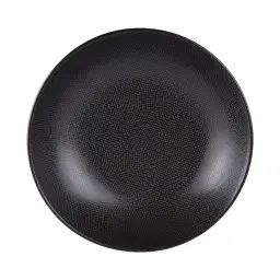 Lot de 6 grande assiettes creuse vesuvio  25 cm  en grès  noir