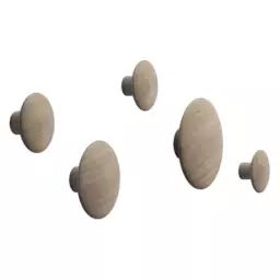 Patère The dots en Bois, Chêne – Couleur Bois naturel – 24 x 41 x 7 cm – Designer Lars Tornoe