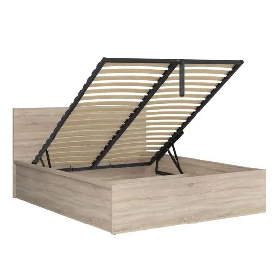 Lit coffre 160×200 sommier inclus naturel clair