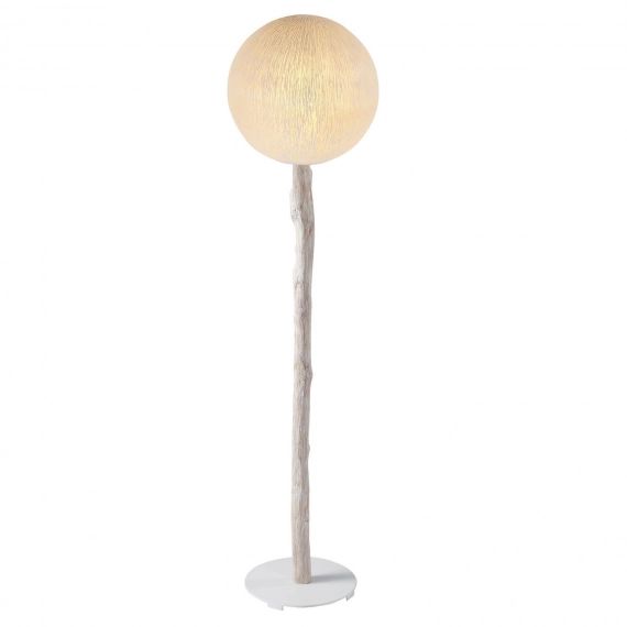 Lampadaire en fibre de verre et pied en racine de bois H139cm