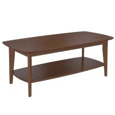 Table basse rectangulaire en bois foncé