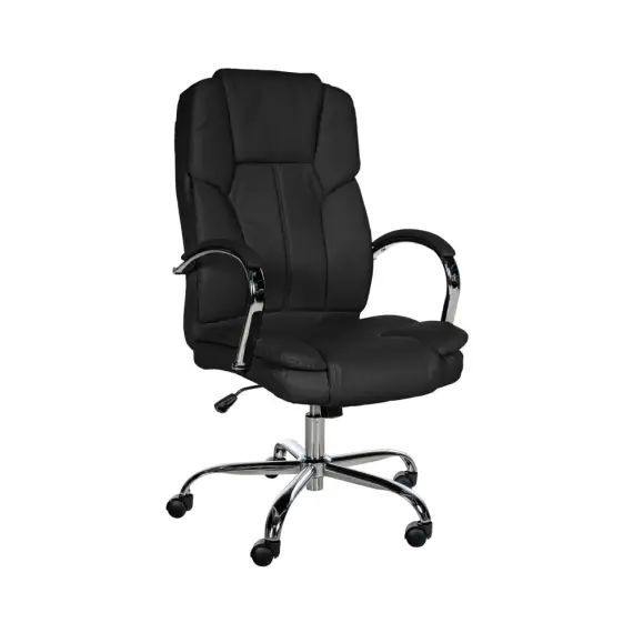Chaise de bureau réglable pivotant en similicuir Noir
