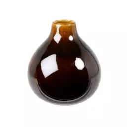 Vase en grès marron chiné H18
