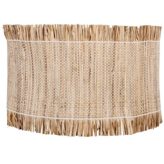 Suspension en fibre de palmier marron et métal blanc