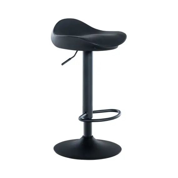 Tabouret de bar réglable pivotant en similicuir Noir