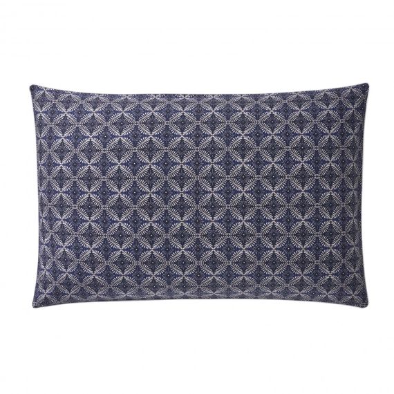 Taie d’oreiller rectangle en coton bleu 50×75