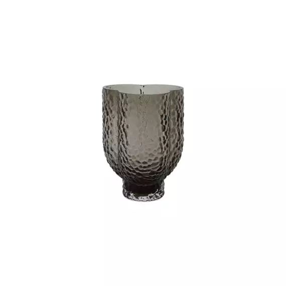 Vase Arura en Verre, Verre soufflé bouche – Couleur Gris – 13.5 x 11.9 x 18 cm