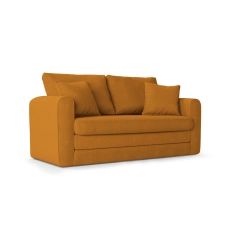 Canapé 2 places en tissu structuré orange