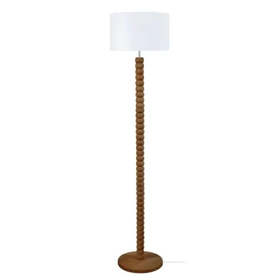 Lampadaire bois  foncé  et blanc
