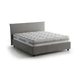 Lit coffre 140×200 cm en tissu gris
