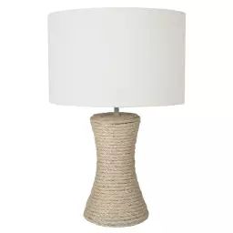 Lampe a poser 30cm sisal écru