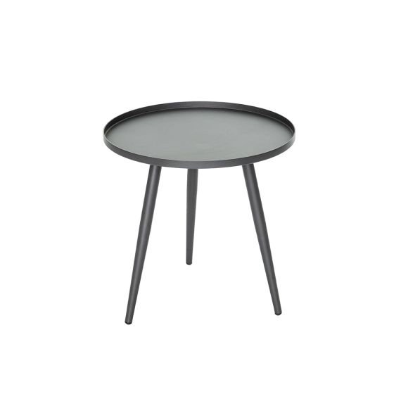 Table basse ronde semi gigogne métal anthracite D 50cm