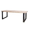 image de tables à manger scandinave Table à manger 240x100cm en bois massif et métal
