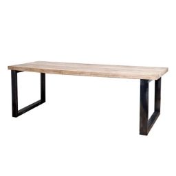 Table à manger 240x100cm en bois massif et métal