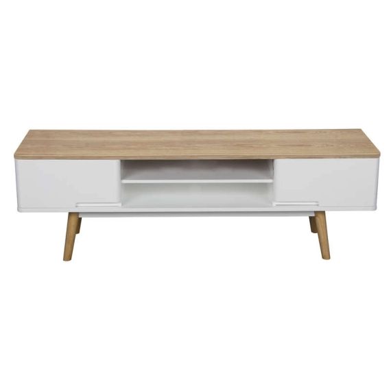 Meuble TV WINSLEY coloris blanc/ frêne