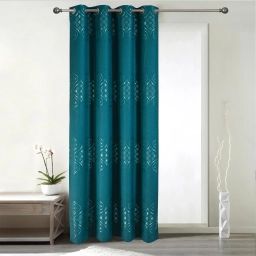 Rideau obscurcissant à motifs brillants polyester bleu 260 x 140