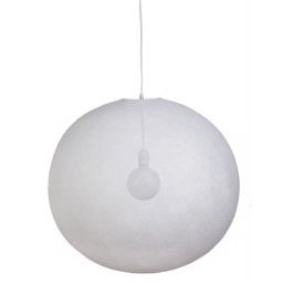 Suspension globe fil tissé blanc D67cm