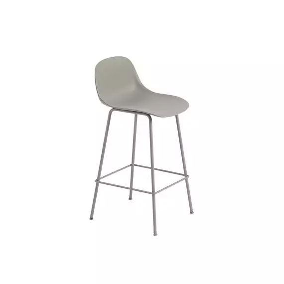 Chaise de bar Fiber en Matériau composite, Matériau composite recyclé – Couleur Gris – 42.5 x 61.62 x 87.5 cm – Designer Iskos-Berlin