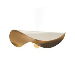 Suspension métal blanc d&rsquo;ivoire et or