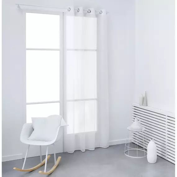 Voilage en Polyester Blanc 135×240 cm