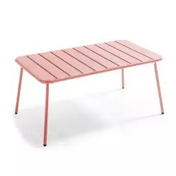 Table basse de jardin acier argile 90 x 50 cm