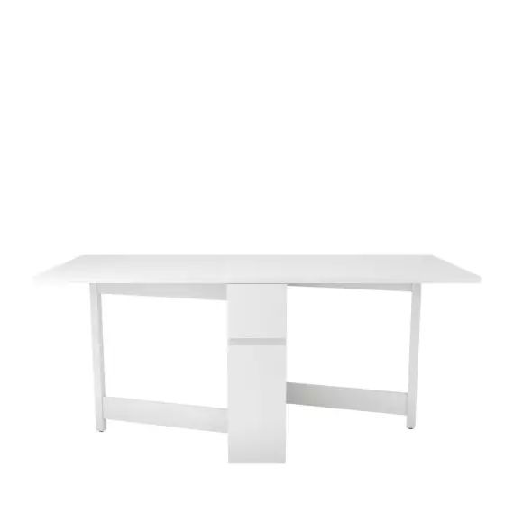 Kungla – Table à manger pliable en bois 170x90cm – Couleur – Blanc