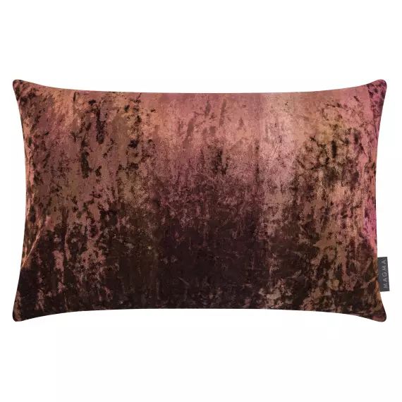 Housse de coussin cuivre rosé velours effet 3D 60×40