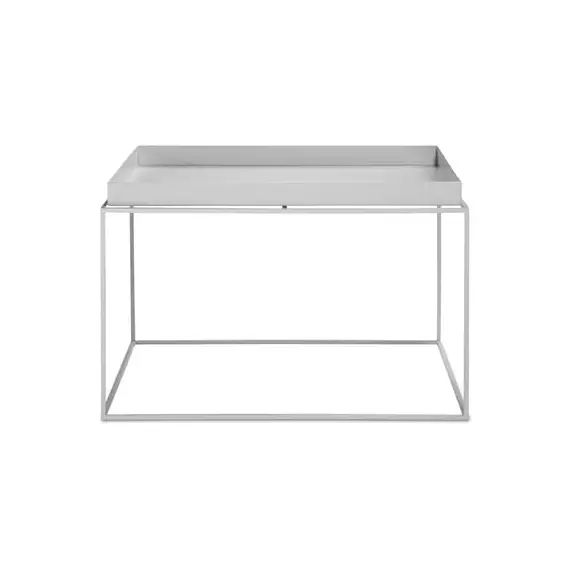 Table d&rsquo;appoint Tray en Métal, Acier laqué – Couleur Gris – 66 x 66 x 35 cm – Designer  Studio