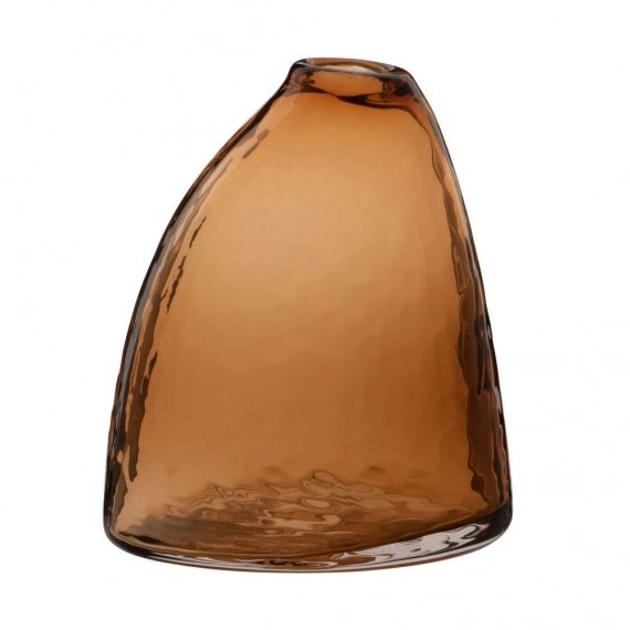 Vase en verre teinté orange H18