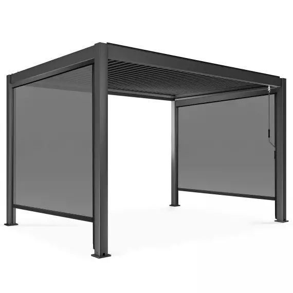 Pergola bioclimatique 3x4m autoportée avec 2 stores 2,66X2,34 m gris