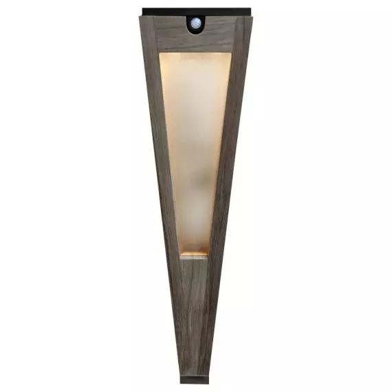 TINKA TECKA-Torche d’extérieur LED avec support mural rechargeable & solaire Bois H62cm