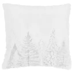 Housse de coussin imitation fourrure blanche et argentée 40×40