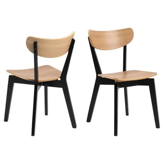 Chaise scandinave en bois (lot de 2)