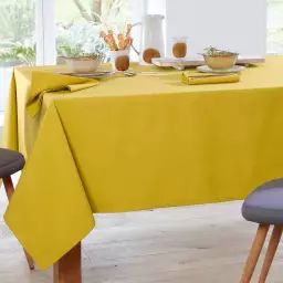 Nappe carrée 140×140 jaune en coton