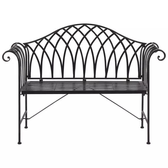 Banc de jardin en acier noir 130 cm