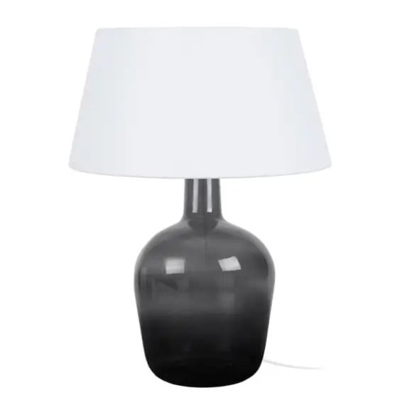 Lampe de chevet verre fumé et blanc