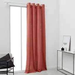 Rideau œillets en Viscose Rouge 140×240 cm