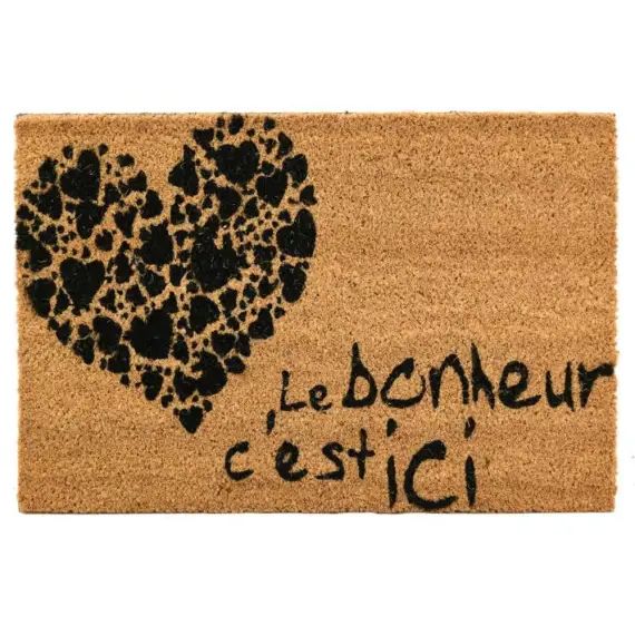 Paillasson en fibres de coco le bonheur est ici