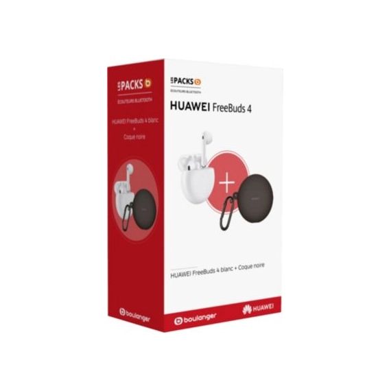 Ecouteurs Huawei Freebuds 4 Ceramic White + coque noire