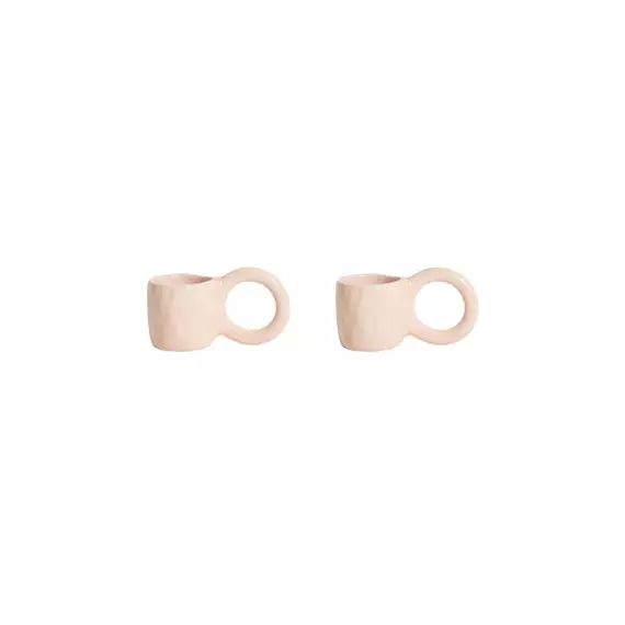 Tasse à espresso Donut en Céramique, Faïence émaillée – Couleur Rose – 11 x 13.39 x 5.5 cm – Designer Pia Chevalier
