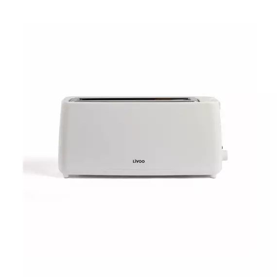 Livoo Grille-pain large fente en Polypropylène Blanc