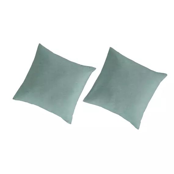 2 taies d’oreiller lin/coton organic  65×65 cm vert clair