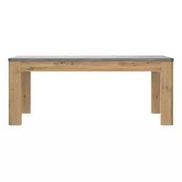 Table L.190 cm + allonge OXYDE imitation chêne et béton