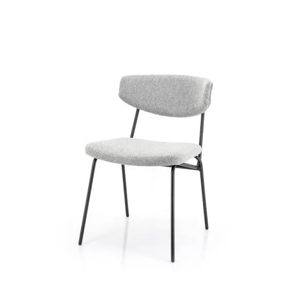 Crockett – Lot de 2 chaises en tissu et métal – Couleur – Gris