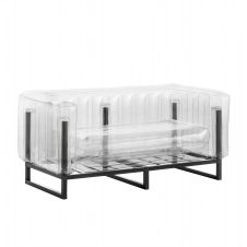 Canapé cadre aluminium assise thermoplastique transparent