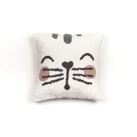 Coussin déhoussablefté en coton blanc 40×40