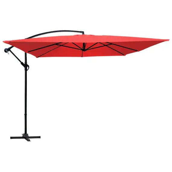 Parasol déporté  en aluminium rouge
