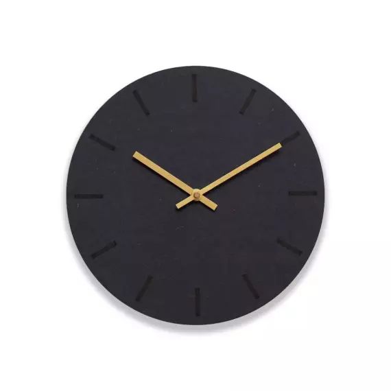 Horloge murale en bois noir D28cm