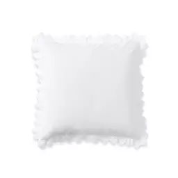Taie d’oreiller brodée en coton blanc 63×63