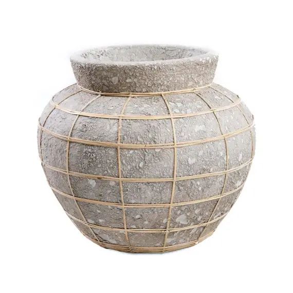Vase en terre cuite gris naturel H27